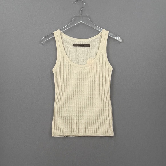 Enza Costa Tops - ENZA COSTA Linen Cotton Sweater Tank Womens Small Cream Stretch Quiet Luxury NEW